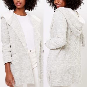LOFT Sherpa Hooded Cardigan Size Extra Small